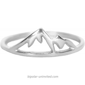 Pura Vida Sierra Silver Plated Ring - Mountain Design.925 Sterling Silver Band - Sizes 5-9