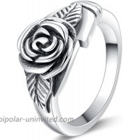Retro Vintage Stainless Steel Flower Rose Promise Statement Cocktail Party Ring