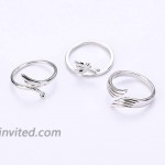ROYAL AMOYY 925 Sterling Silver Rings Set 3PCS Adjustable Stackable Rings for for Women and Girls Hypoallergenic Platinum Plated Thumb Rings