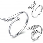 ROYAL AMOYY 925 Sterling Silver Rings Set 3PCS Adjustable Stackable Rings for for Women and Girls Hypoallergenic Platinum Plated Thumb Rings