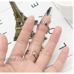 Silvery Claw Rings Full Finger Double Loop Activity Ring Punk Rock Gothic Knuckle Finger Ring for Men Women
