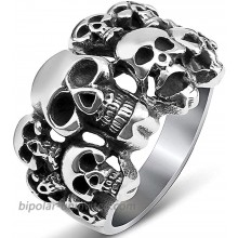 Stainless Steel Gothic Skull Vintage Antique Style Biker Cocktail Party Ring