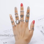 Vintage Knuckle Rings Set Hicdaw 51-111Pcs Knuckle Rings Stackable Rings Set for Women Bohemian Finger Rings Crystal Joint Rings Hollow Carved Flowers 101pcs silver