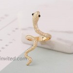 Vivid 3D Snake Rings Simple Open Ring Adjustable personality Animal Jewelry for Women Girls-Gold