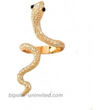 Vivid 3D Snake Rings Simple Open Ring Adjustable personality Animal Jewelry for Women Girls-Gold