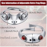 Yaomiao 2 Pieces Frog Rings Silver Frog Open Rings Vintage Cute Animal Finger Adjustable Rings for Women Party Jewelries Matte Style