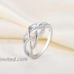 YL Celtic Knot Rings 925 Sterling Silver Twisted Knot Ring 18k White Gold Plated Infinity Statement Rings