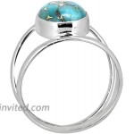 YoTreasure Blue Turquoise Solid 925 Sterling Silver Designer Ring|