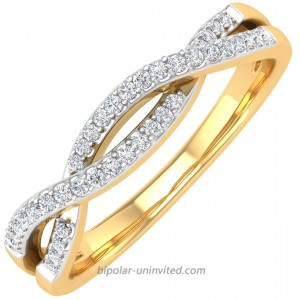 10K Gold Diamond Twisted Wedding Band Ring 0.13 Carat