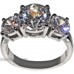 5 Ct. Bold Past Present & Future Style Cubic Zirconia Cz Bridal Round-shaped Center Stone Is 2.75 Cts