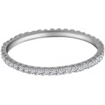 AFFY White Natural Diamond Eternity Stackable Wedding Ring in 14k White Gold Over Sterling Silver 0.20 Cttw