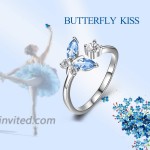 AOBOCO Sterling Silver Butterfly Series Ring Anniversary Birthday Jewelry Gifts for Women Girls