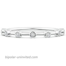 April Birthstone-Bezel Set Lab Created Diamond Half Eternity Womens Band in 14k Solid Gold Sterling Silver 0.1 ctw H Color SI2 Clarity