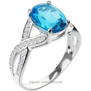 Belinda Jewelz 925 Sterling Silver Oval Cut Gemstone Diamond Womens Jewelry Ring