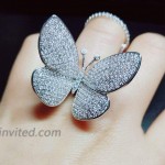 Butterfly Expandable Open Rings for Women - Cubic Zirconia Rings Can Adjustable Finger Size and Moving Wings Gold Plated AAA Zirconia Perfect for Party and Gift for Women Black Butterfly Ring… |