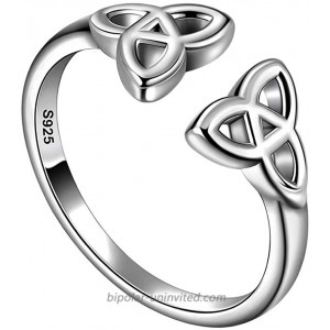 Celtic Knot Ring for Women Sterling Silver Adjustable Celtic Ring Irish Celtic Amulet Promise Valentine Anniversary Ring FR0005W|
