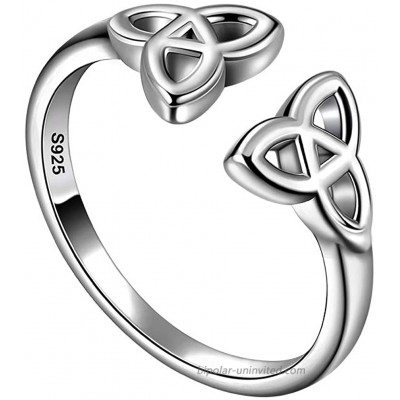 Celtic Knot Ring for Women Sterling Silver Adjustable Celtic Ring Irish Celtic Amulet Promise Valentine Anniversary Ring FR0005W|