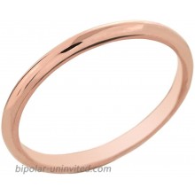 Dainty 10k Rose Gold Comfort-Fit Band Traditional 2mm Wedding Ring for Women