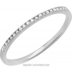 Dazzlingrock Collection 0.08 Carat ctw Round White Diamond Ladies Stackable Wedding Band Sterling Silver