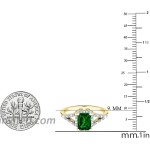 Dazzlingrock Collection 7X5 MM Emerald Lab Created Emerald & Round Natural White Diamond Ladies Split Shank Engagement Ring 18K Gold |