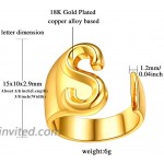 FindChic Initial Ring Gold Letter Ring Alphabet S Statement Adjustable Open Rings for Women Stackable Knuckle Ring 18K Gold Plated Resizable Fashion Wedding Band Rings Jewelry Gift