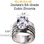 Joolala Cubic Zirconia Sterling Silver Women's Ring - 925 Silver Ring for Woman - Faceted Cubic Zirconia CZ Cut Prongs Setting Anniversary Engagement Ring