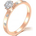 Jude Jewelers 2mm Stainless Steel Five Stones Stackable Solitaire Style Wedding Engagement Ring