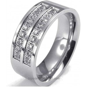 Jude Jewelers Stainless Steel Half Eternity Wedding Band Anniversary Statement Ring