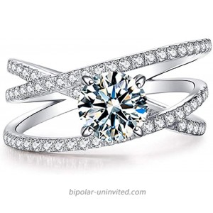 LZJ Round Cut Band Width Blue Tinted Moissanite Engagement Ring Platinum Plated pt950 SilverOpening