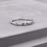 Marquise Cut Wedding Band | Engagement Half Eternity Ring | Promise Ring