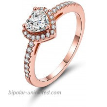 MDFUN Luxurious Rose Gold Plated Cubic Zirconia Infinity Love Solitaire Promise Eternity Ring