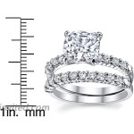 Metal Masters CO. Womens 2.5Ct Wedding Engagement Ring Band Set Fabulous Cushion CZ Sterling Silver 925