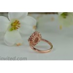 Moon Ring Rose Gold CZ Diamond 1.5ct Total Weight 0.75ct Center Stone Vintage .925 Sterling Silver |