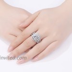 Newshe Engagement Rings Wedding Sets for Women 925 Sterling Silver 3pcs 2.3Ct White AAA Cz Size 5-12