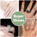 Newshe Wedding Engagement Ring Set for Women 925 Sterling Silver 3pcs 2.4Ct Princess White Cz Sz 5-10
