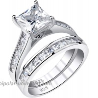 Newshe Wedding Rings for Women Engagement Ring Sets Princess 925 Sterling Silver Cz 1.8Ct Size 5-10