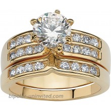 Palm Beach Jewelry Gold Tone Round Cubic Zirconia Bridal Ring Set