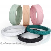 Rinfit Silicone Wedding Ring for Women Rings. Soft & Stackable Silicone Wedding Band - U.S. Design Patent Pending. Size 4-10