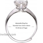 SecreTalk Moissanite Engagement Classic Ring Center 2CT 8mm 18K White Gold Plated silver D Color Ideal Cut Diamond Wedding Ring for Women with Certificate of Authenticity One Size Adjustable |