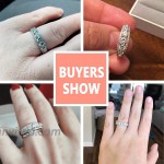 SHELOVES Sterling Silver Eternity Bands for Women Simulated Diamond Cubic Zirconia Wedding Rings