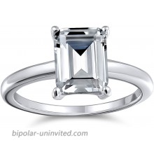 Simple 2.5CT Rectangle Brilliant Emerald Cut AAA CZ Solitaire Engagement Ring Thin Band 925 Sterling Silver For Women |