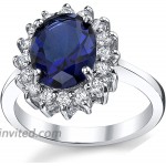 Solid Sterling Silver Kate Middleton's Engagement Ring with Simulated Sapphire Blue Color Cubic Zirconia |