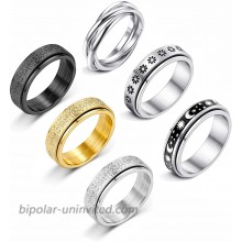 Spinner Ring for Women Anxiety Relief 6MM Stainless Steel Fidget Band Rings Fine Tuning Rotating Ring Mens Anxiety Ring