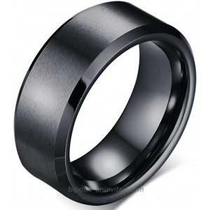 Stainless Steel Matte Brushed Classic Simple Plain Wedding Band Ring