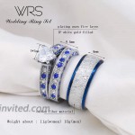 wedding ring set Two Rings His Hers Couples Matching Rings Women's 2pc White Gold Filled Heart CZ Wedding Engagement Ring Bridal Sets Men's Stainless Steel Wedding Band