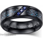 wedding ring set Two Rings His Hers Couples Rings Women's Black Gold Plated Blue Sapphire CZ Wedding Engagement Ring Bridal Sets & Men's Titanium Wedding Band