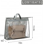 3PCS Handbag Storage Handbag Organizer Handbag Dust Cover Bag Purse Storage Bag for Closet with Zipper and Handle Transparent