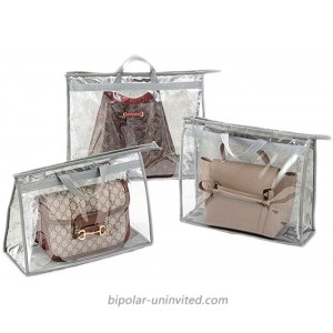 3PCS Handbag Storage Handbag Organizer Handbag Dust Cover Bag Purse Storage Bag for Closet with Zipper and Handle Transparent