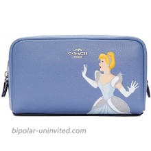 Disney X Coach Small Boxy Cosmetic Case With Cinderella Sv Periwinkle Multi C1875