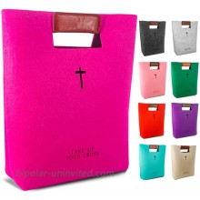 HIFELTY Bible Covers Elegant Bible Bag Journal Handbag Organizer Large Study Carrying Case with Leather Handle for Church Work School Travel Business Shopping